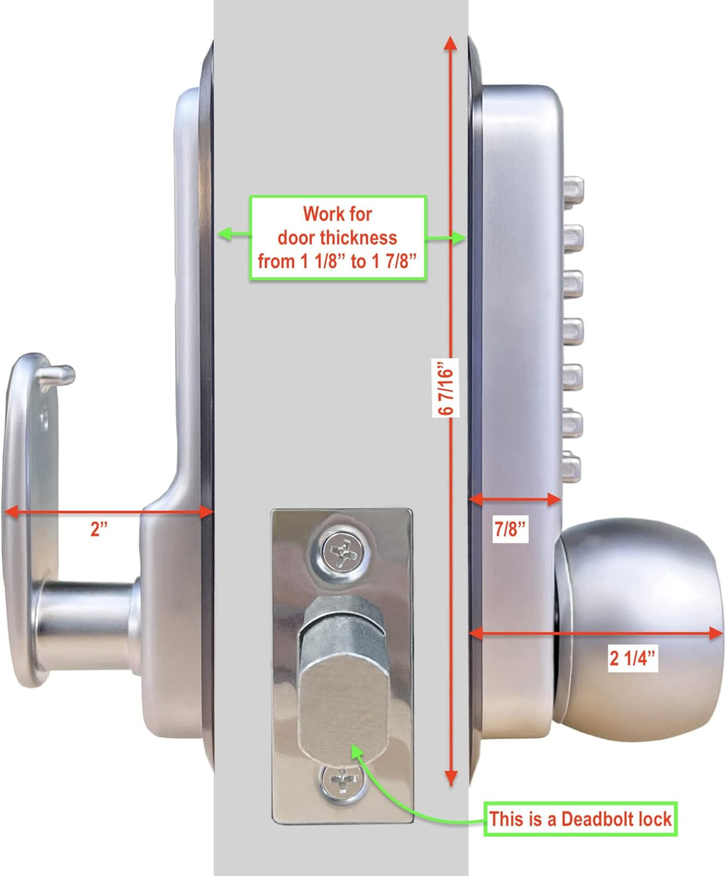 Mechanical Deadbolt Door Lock Chrome U31785