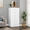 White 6 Drawer Wood Dresser D428