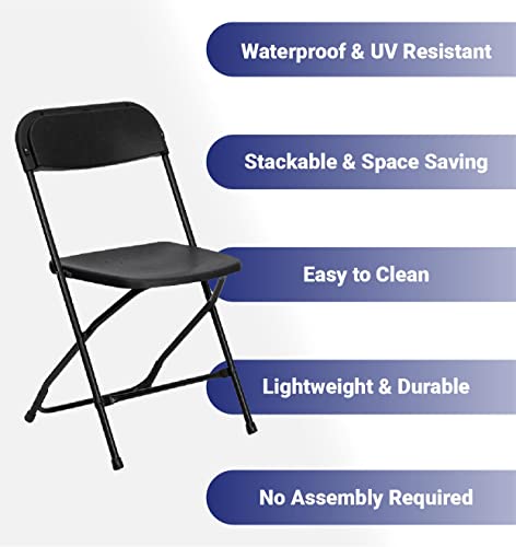 Blue 4 Pack Heavy Duty Poly Plastic Stackable Folding Chairs S11662