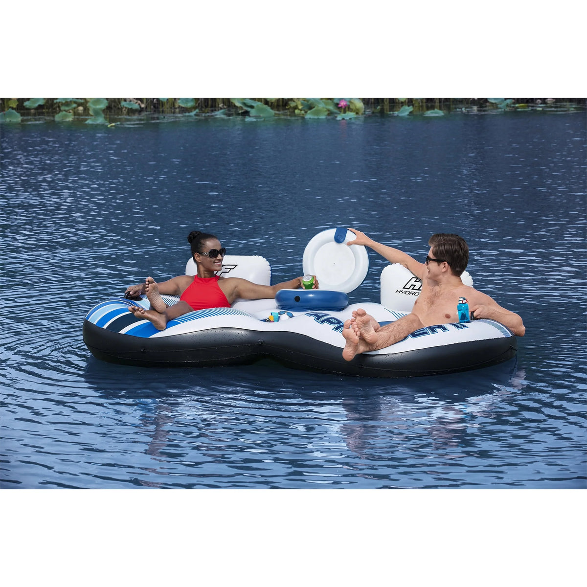 Blue Inflatable Double River Tube Q772