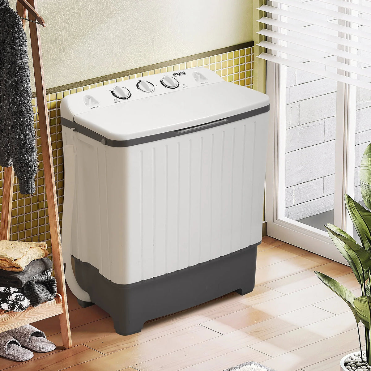 Portable Mini Compact Twin Tub Washing Machine 10 lbs Capacity White J27154