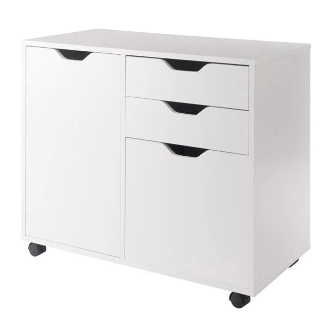 White 2 Section Mobile Filing Cabinet Y38657