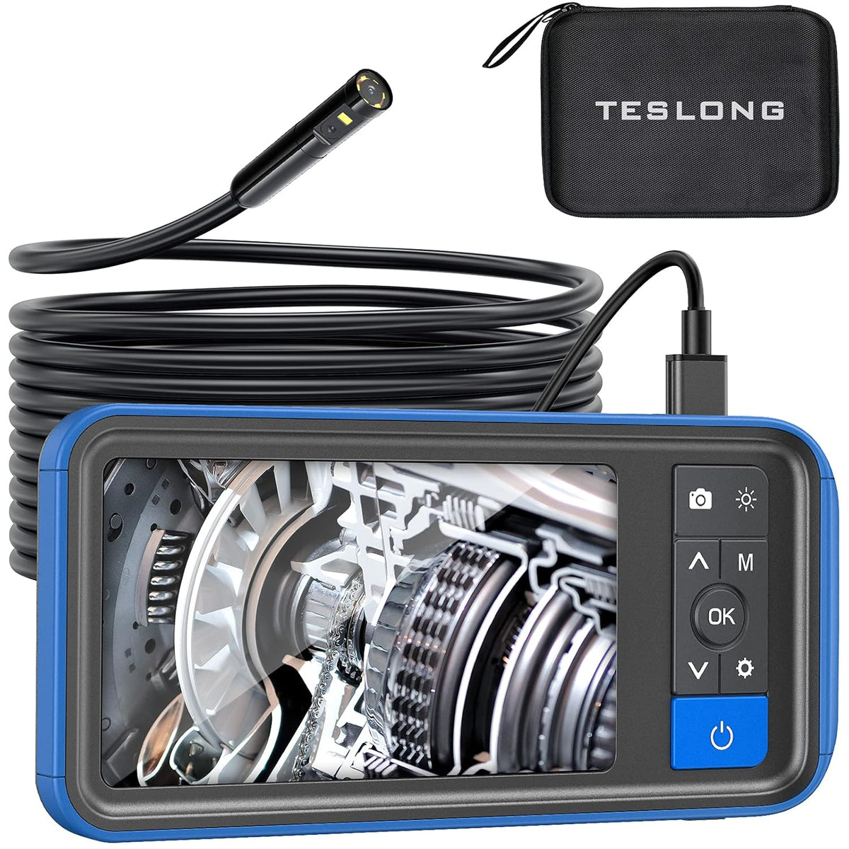 Dual Lens Endoscope Borescope 4.5 HD Inspection Camera with Light 16.5ft T3070