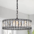 3-Light Black Crystal Chandelier O385