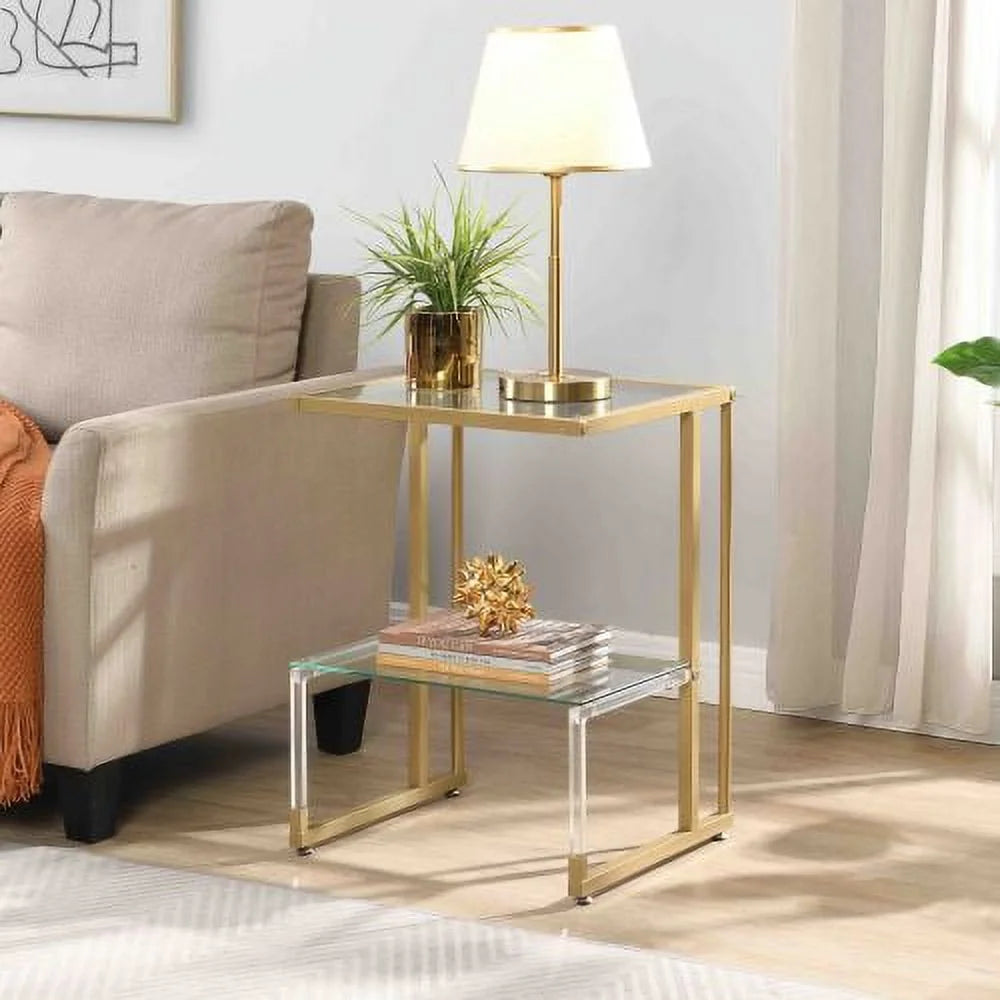2-Tier Acrylic Glass Side Table N602262