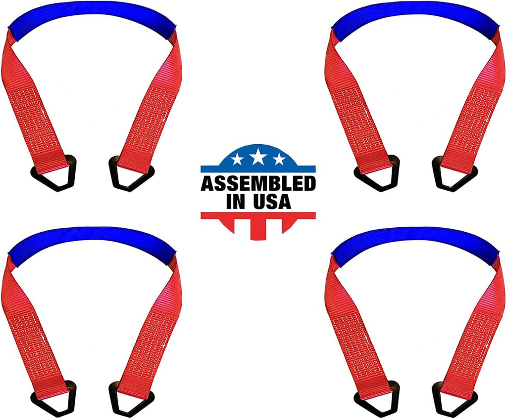 Blue 4 PK Heavy Duty Axle Straps with D Ring S2078