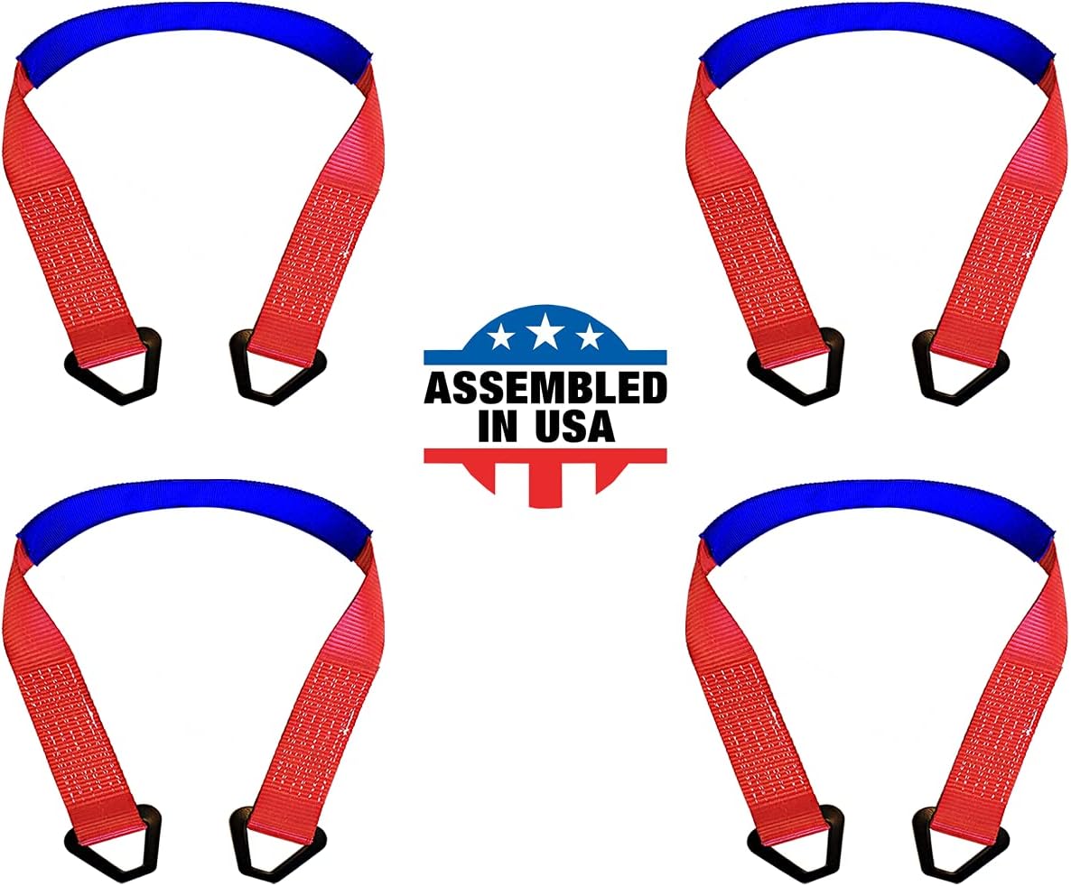 Blue 4 PK Heavy Duty Axle Straps with D Ring S2078