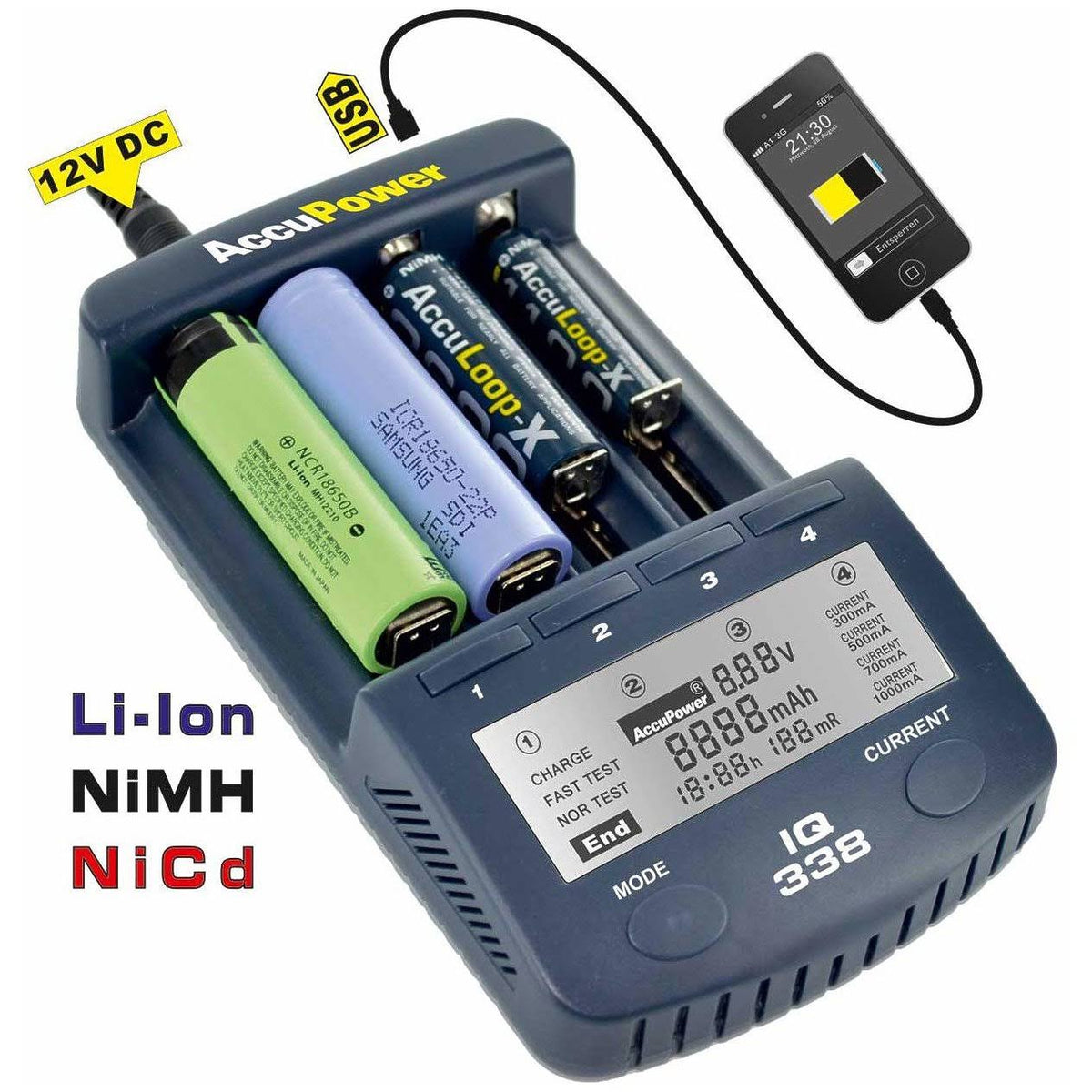 Fast Charger and Analyzer Tester for Li-Ion NiMH NiCd X228308