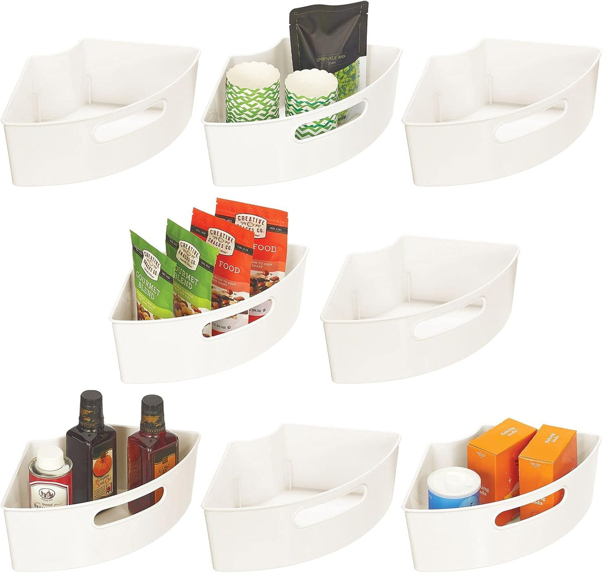 Plastic Lazy Susan Storage Turntable Organizer Bins 8 Pack Smoke Gray Y1073