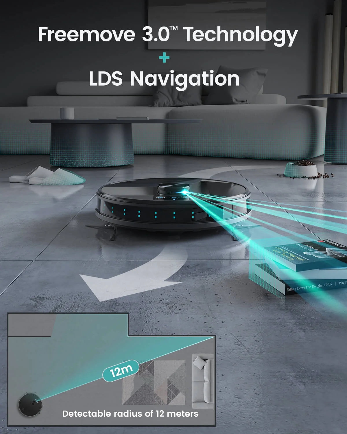 Robot Vacuum Cleaner with 3200Pa Suction and Lidar Navigation Z638691