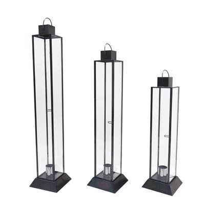 Black 3 Piece Floor Candlestick Set N603