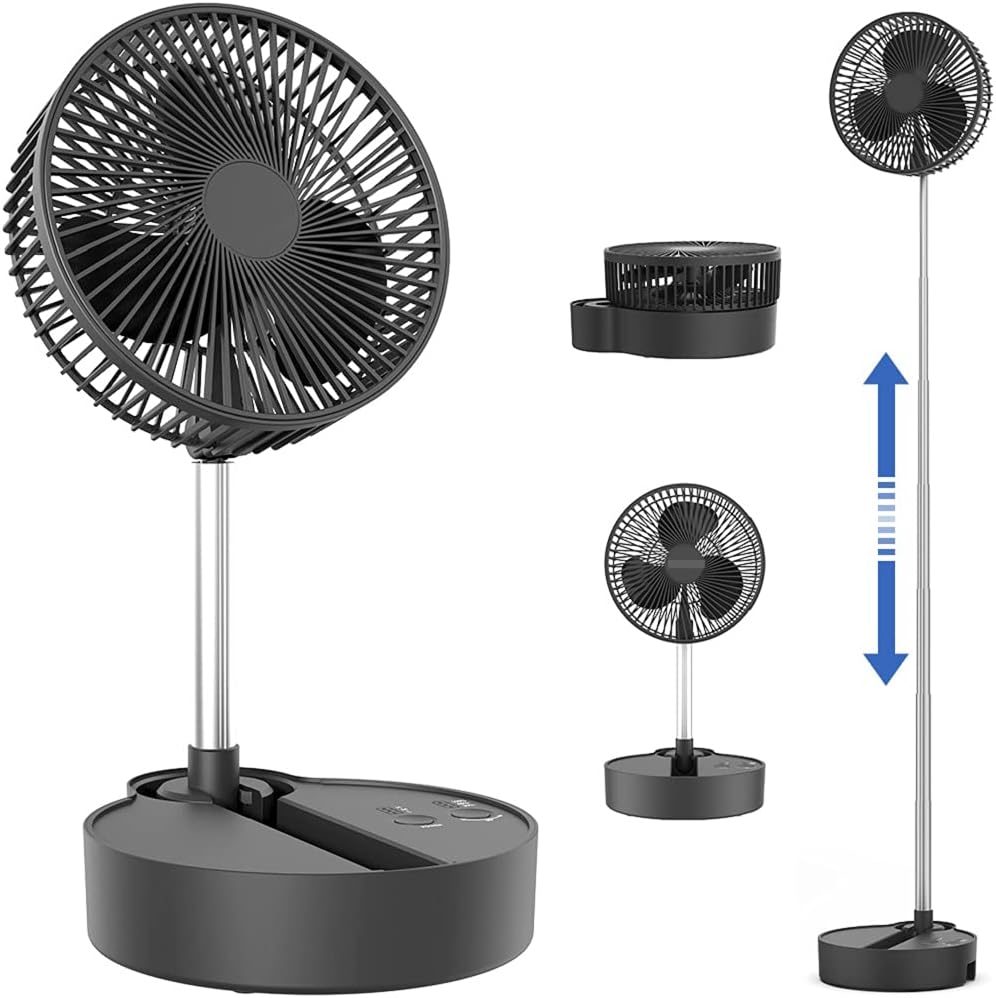 Black Battery Operated Oscillating Fan L119144