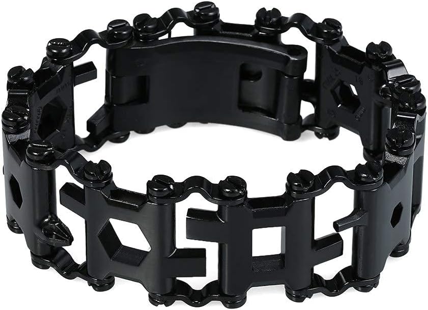 29 In 1 Black Stainless Steel Tool Bracelet M487