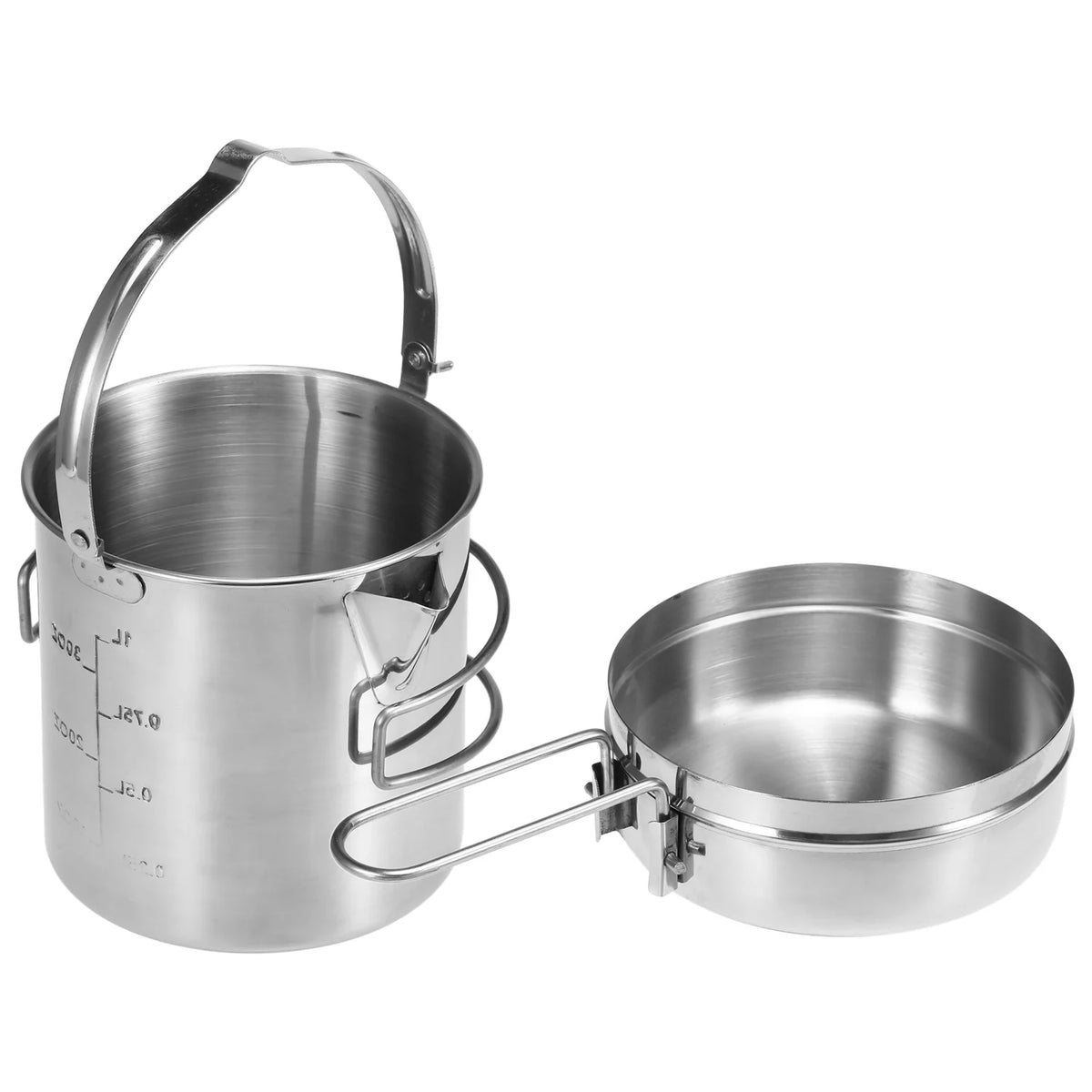 Stainless Steel 1L Cooking Kettle with Foldable Handle S5012