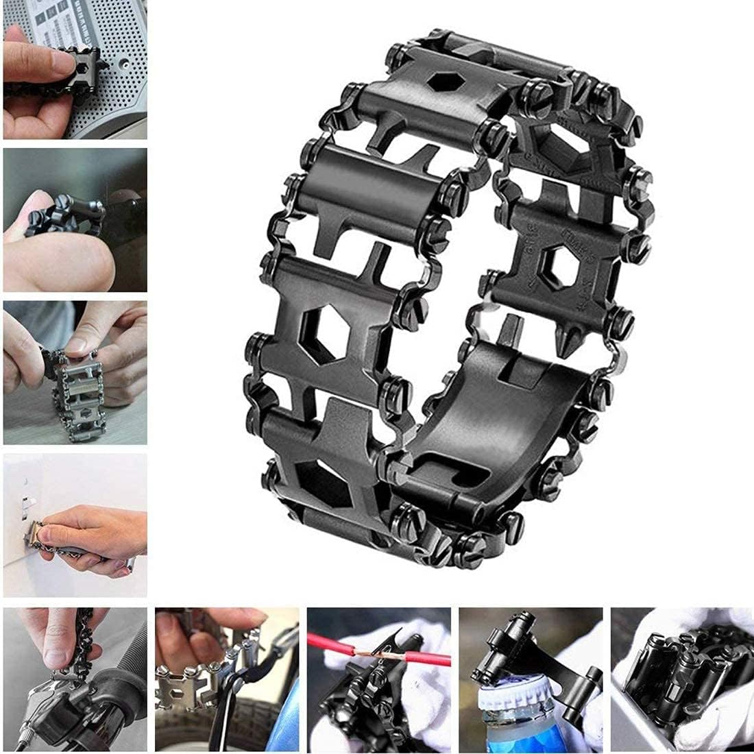 29 In 1 Black Stainless Steel Tool Bracelet M487