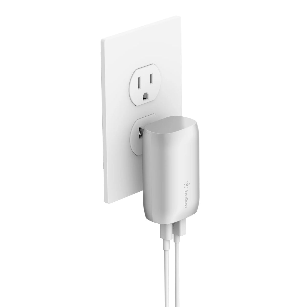 37W Dual Wall Charger USB-C to Lightning Cable Silver E4887