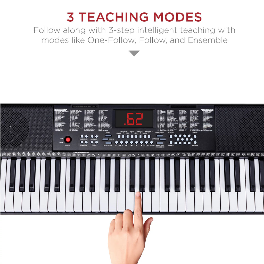 61-Key Electronic Keyboard Piano Set with Stand, Stool, Microphone U1812