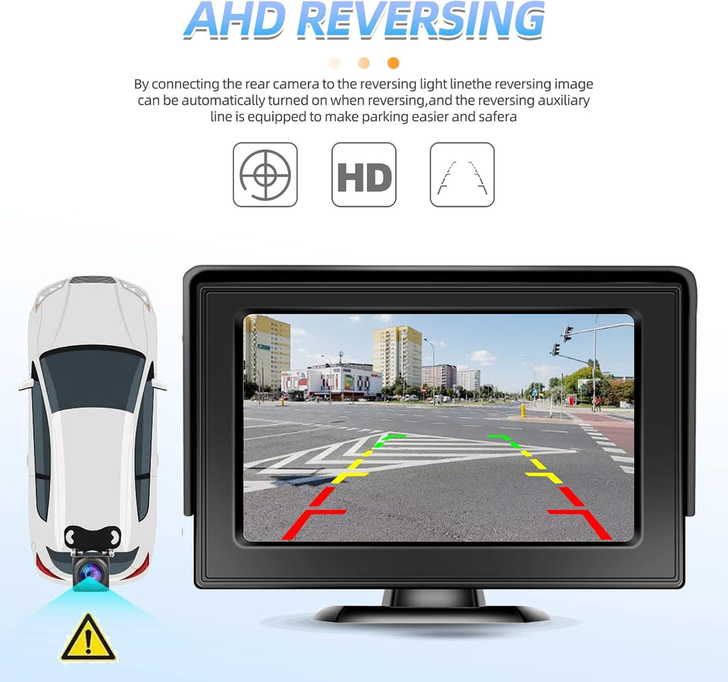 Wireless Backup Camera with Monitor Kit 4.3" HD 1080P Waterproof Night Vision D513