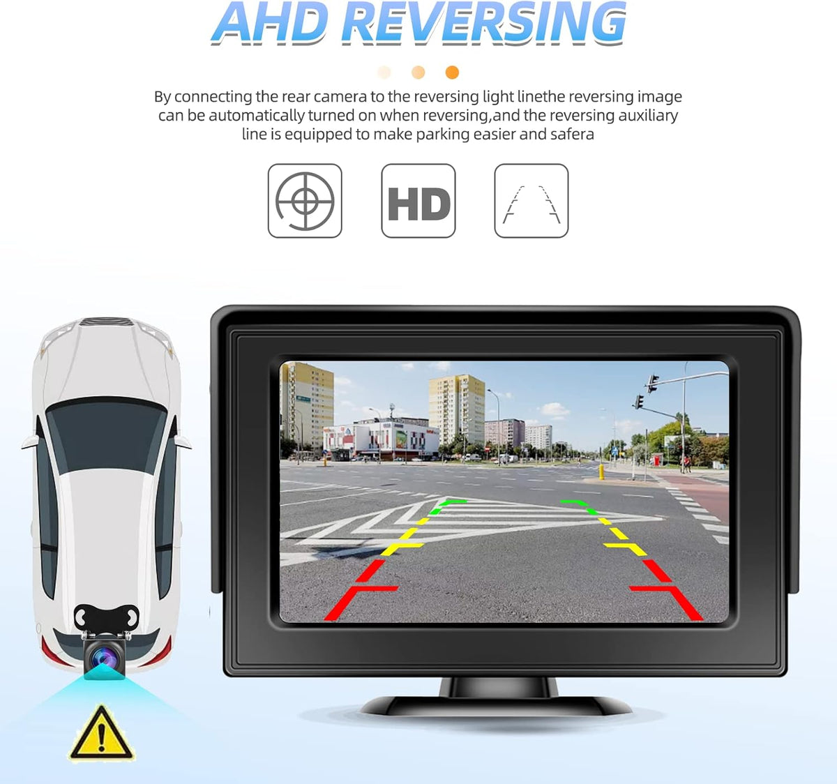Wireless Backup Camera with Monitor Kit 4.3" HD 1080P Waterproof Night Vision D513