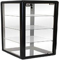 Black Aluminum Table Top Tempered Glass Display Showcase L55398