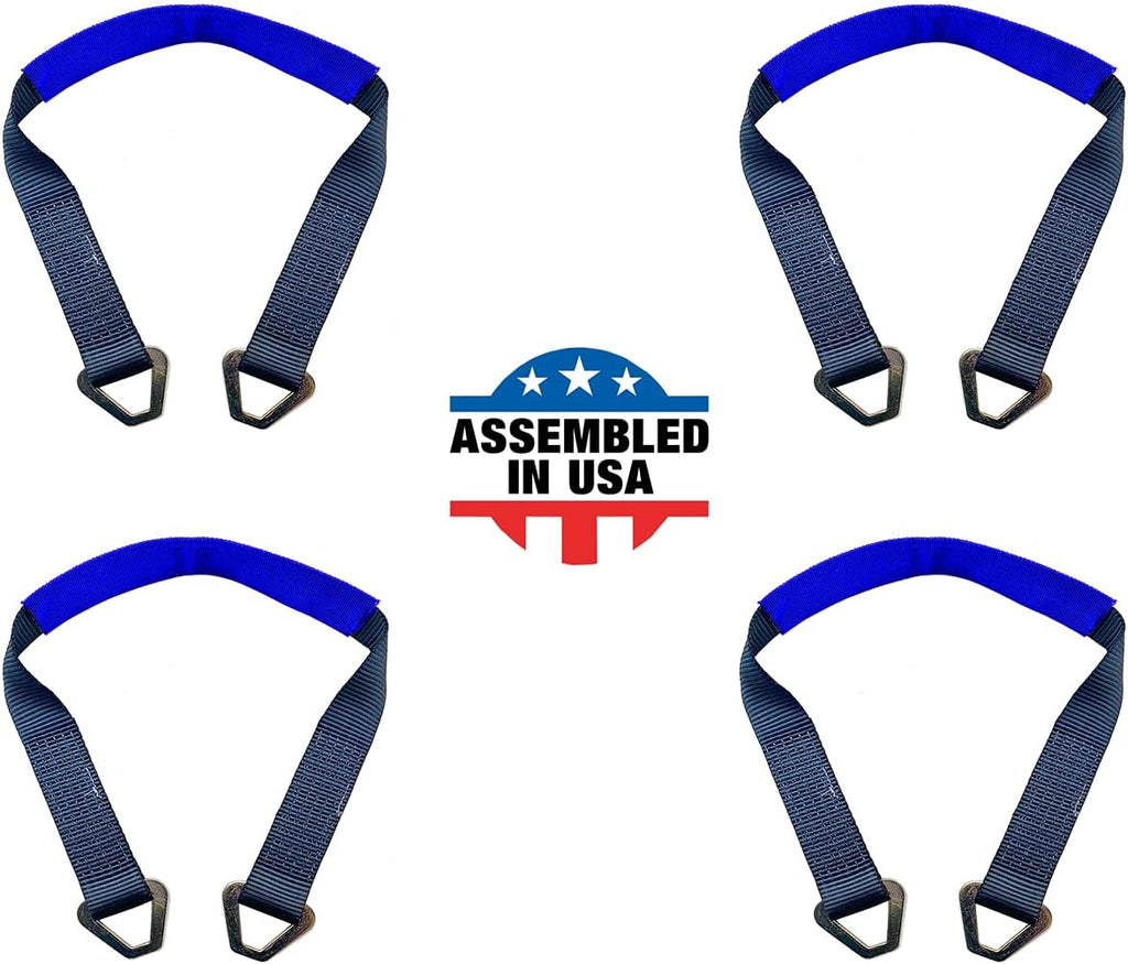 Blue 4 PK Heavy Duty Axle Straps with D Ring S2078