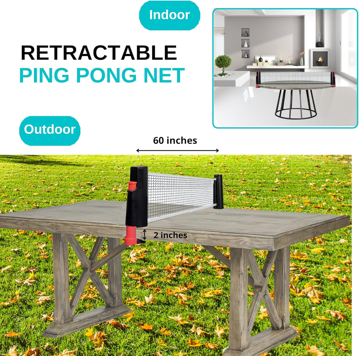 Ping Pong Paddle Set with Net and Balls L6044