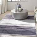 Abstract Ivory Black Area Rug H6137