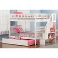 White Full over Full Bunk Bed with Twin Trundle A6958
