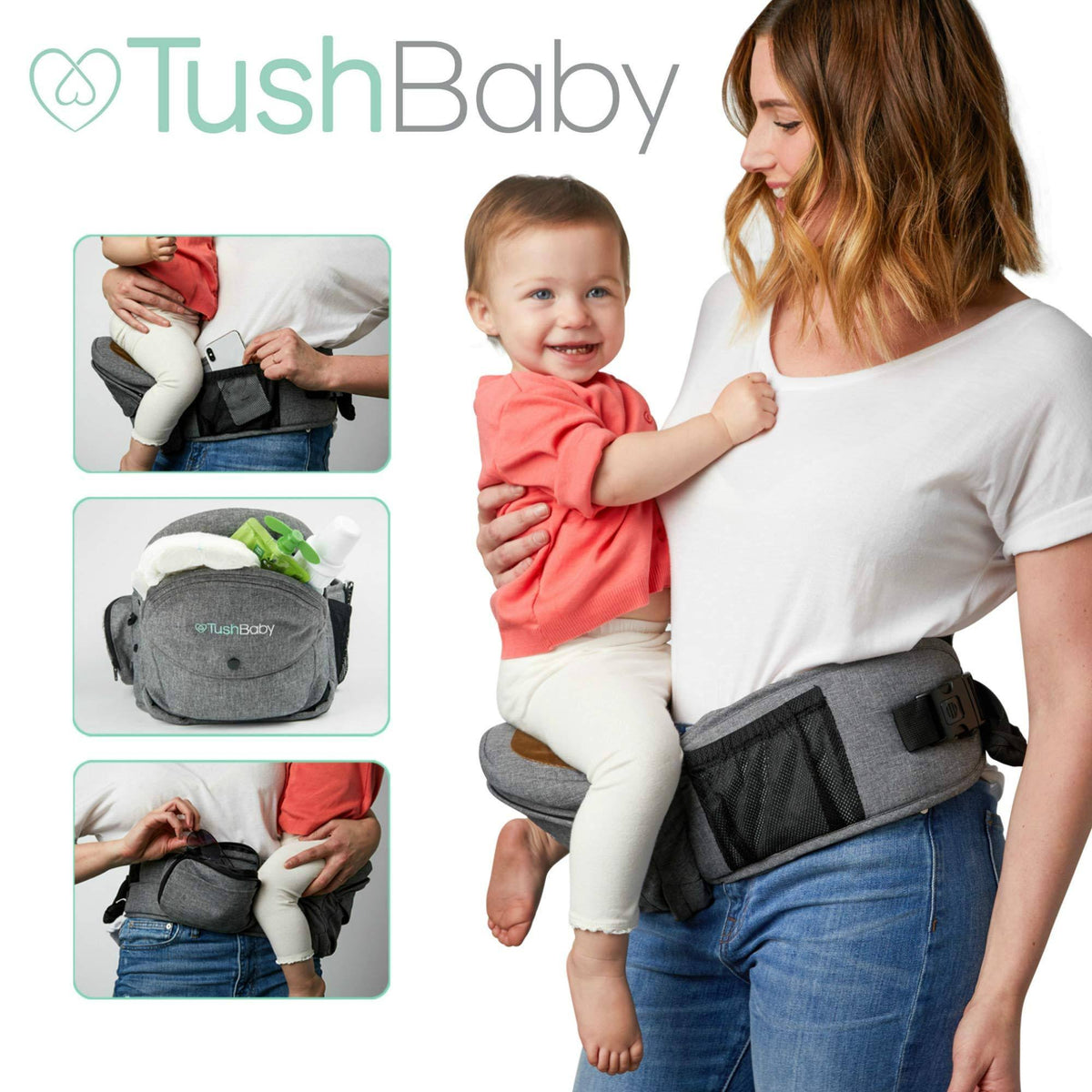 Safety Certified Hip Seat Baby Carrier, Adjustable Machine Washable Ergonomic Q989011