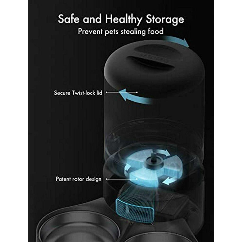 Automatic Cat Food Dispenser 5L with 2 Stainless Bowls F41559