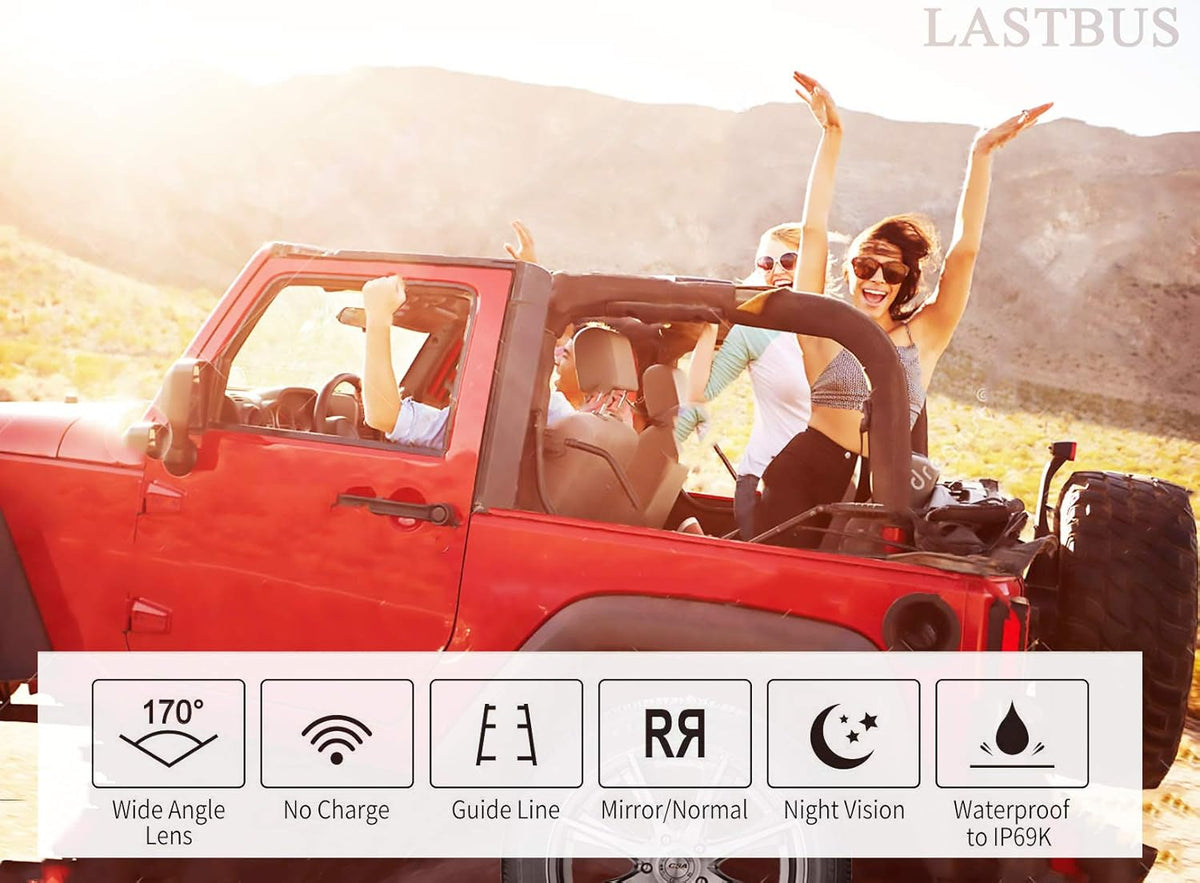 Wireless Backup Camera 170° View Angle IP69 Waterproof License Plate Camera I124458