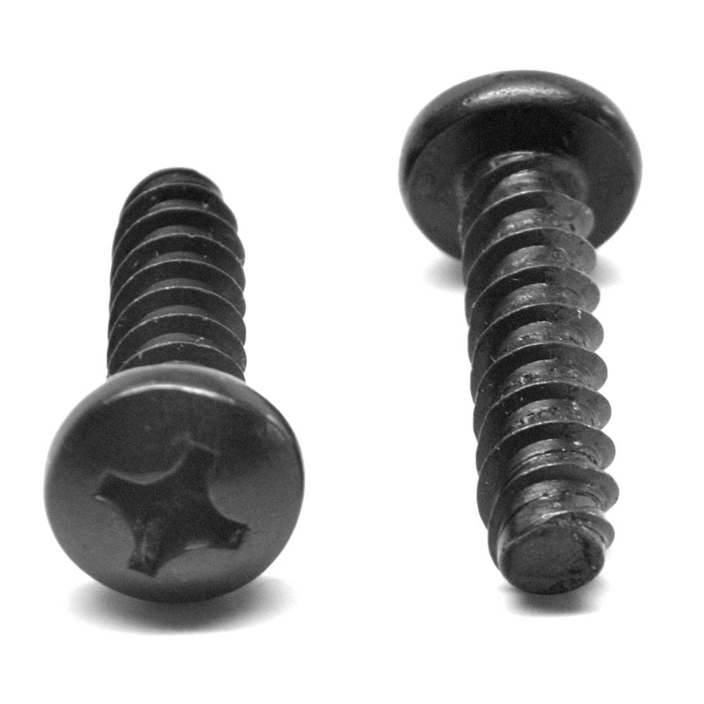 1/4-14 x 1/2 Phillips Pan Head Sheet Metal Screw Black Zinc Plated E7443