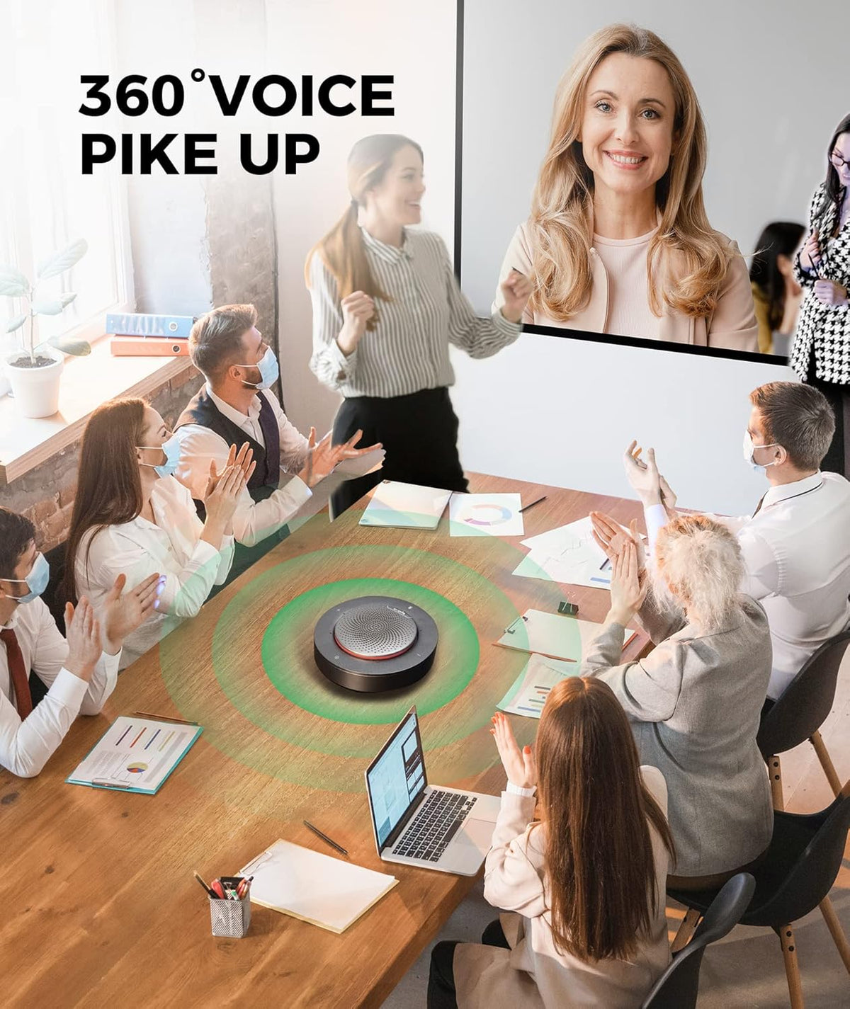 USB Speakerphone Conference Microphone with 4X Noise-canceling Mic H21513