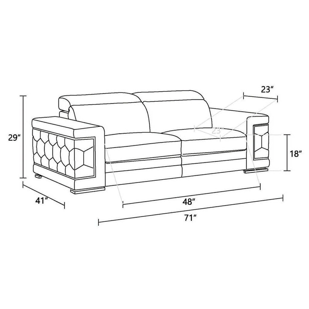 Black Italian Leather Loveseat W9336
