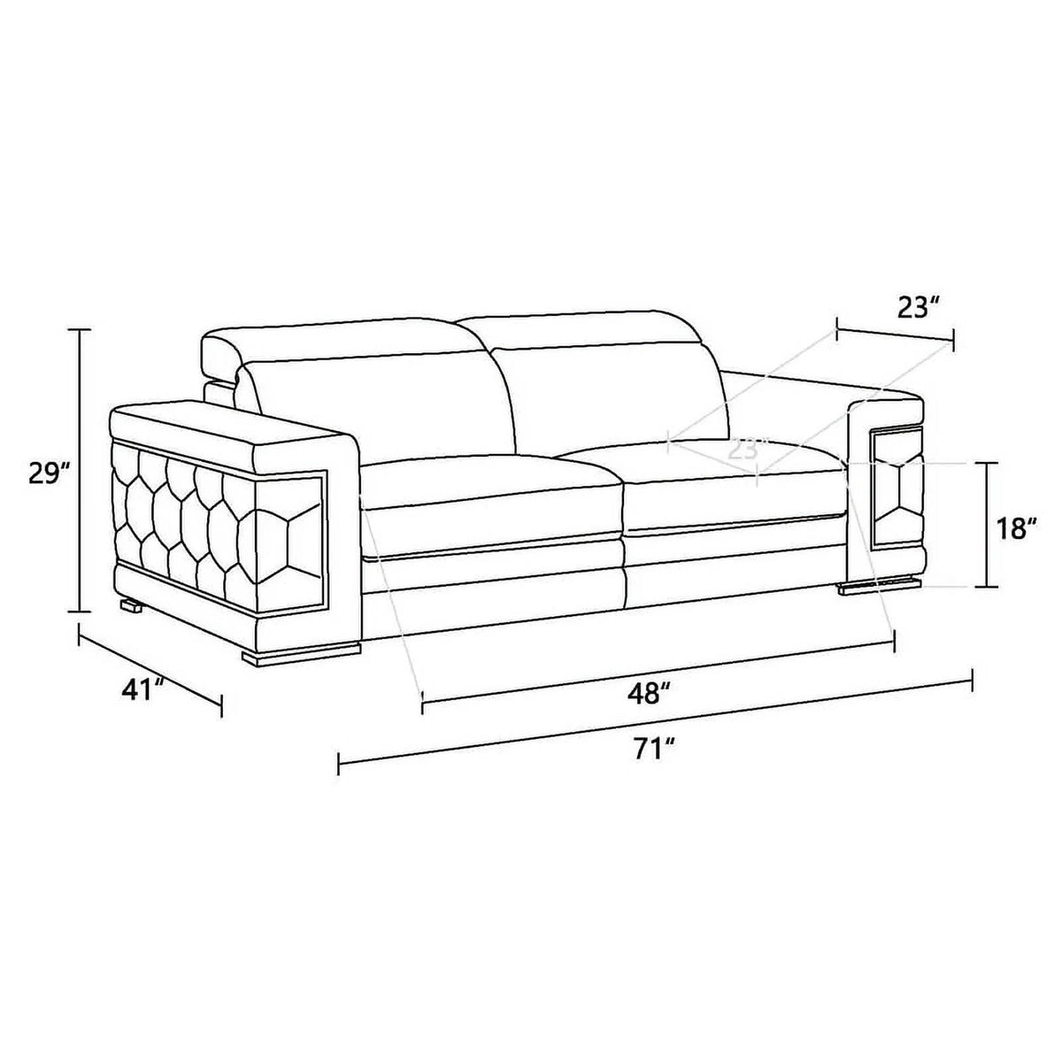 Black Italian Leather Loveseat W9336