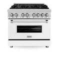 36 in. Stainless Steel Range with White Matte Door O767