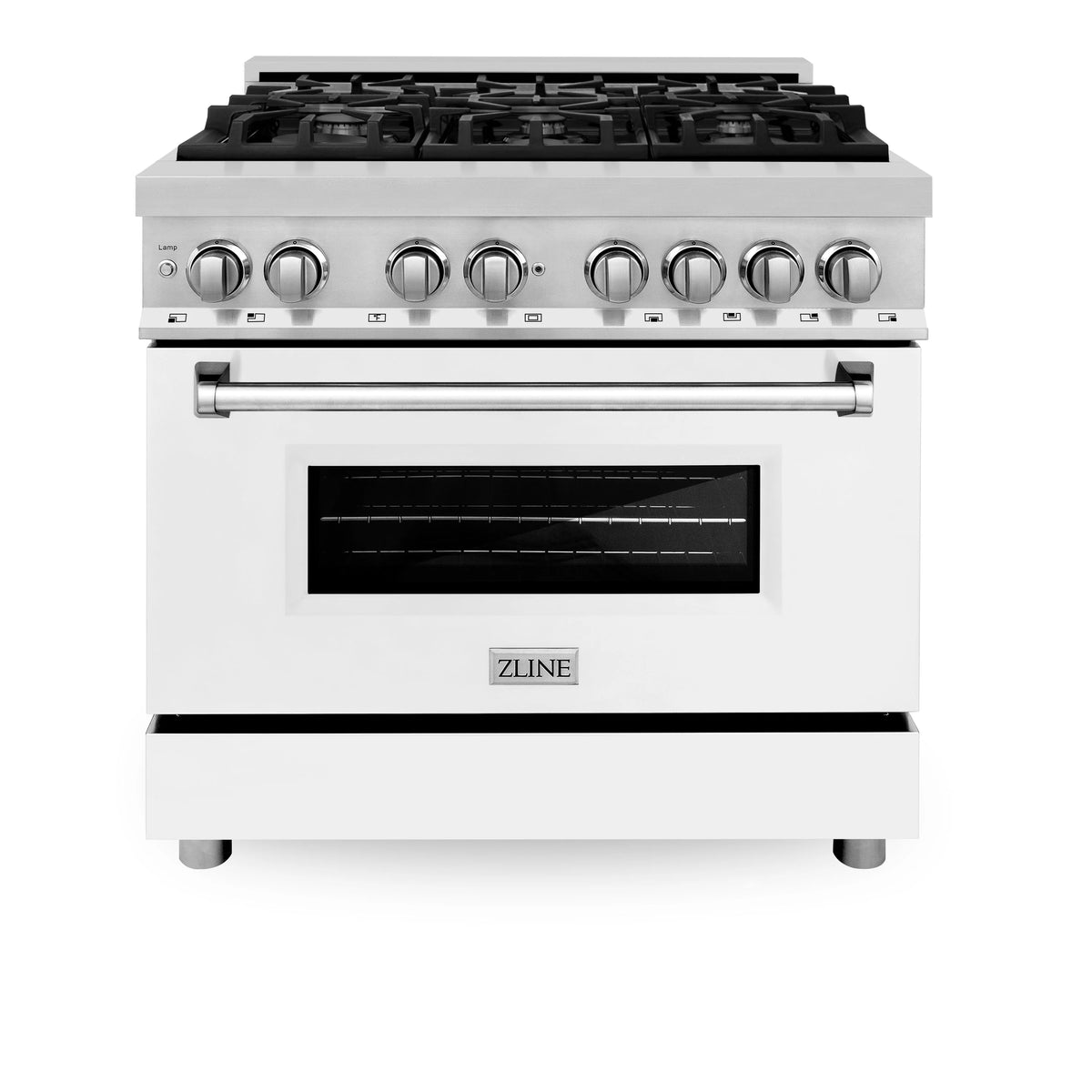 36 in. Stainless Steel Range with White Matte Door O767