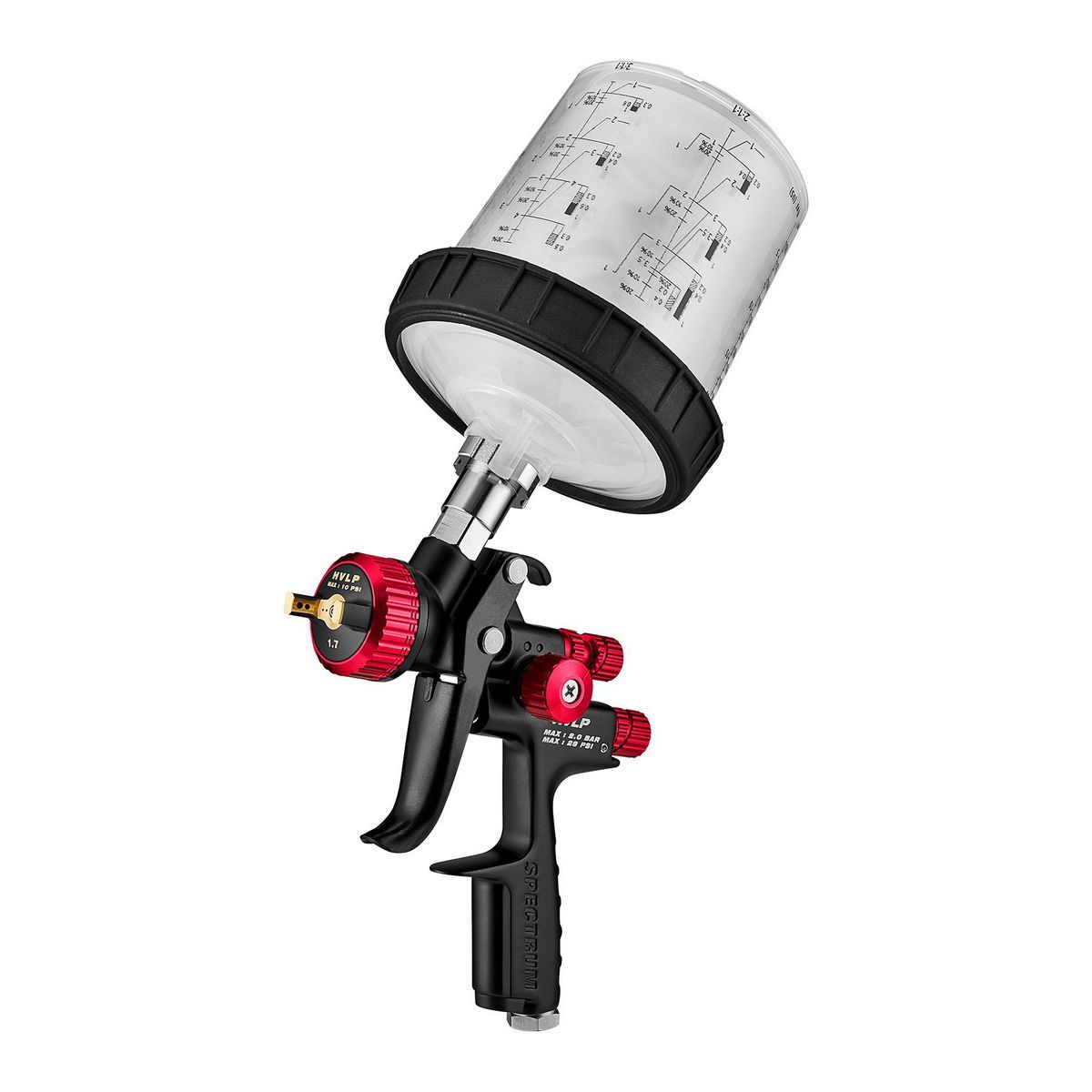 HVLP Gravity Feed Spray Gun with Side Fan Control C8157