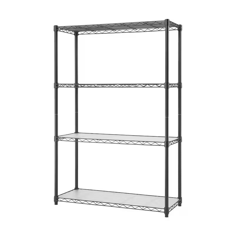 Dark Bronze 4-Tier Steel Wire Shelving Unit with Liners L123
