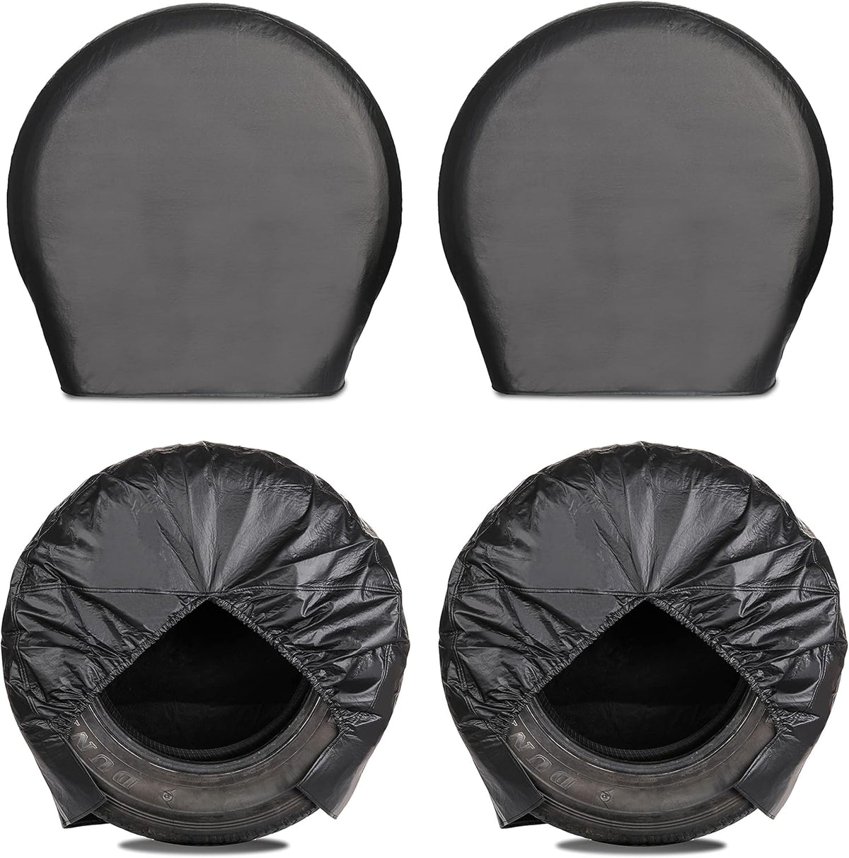 4 Pack Black Heavy Duty Tire Covers Y989