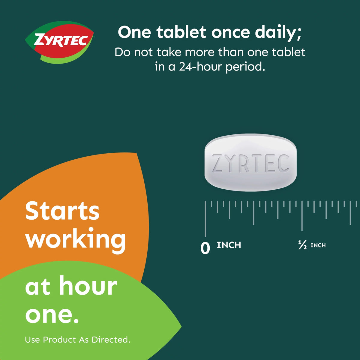 24 Hour Allergy Relief Tablets 10mg Cetirizine HCl 120 ct I525094