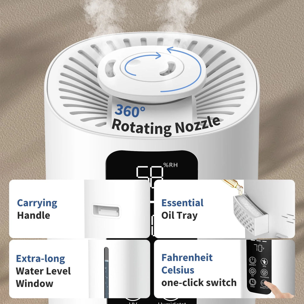 8L Top Fill Ultrasonic Floor Humidifier T836560