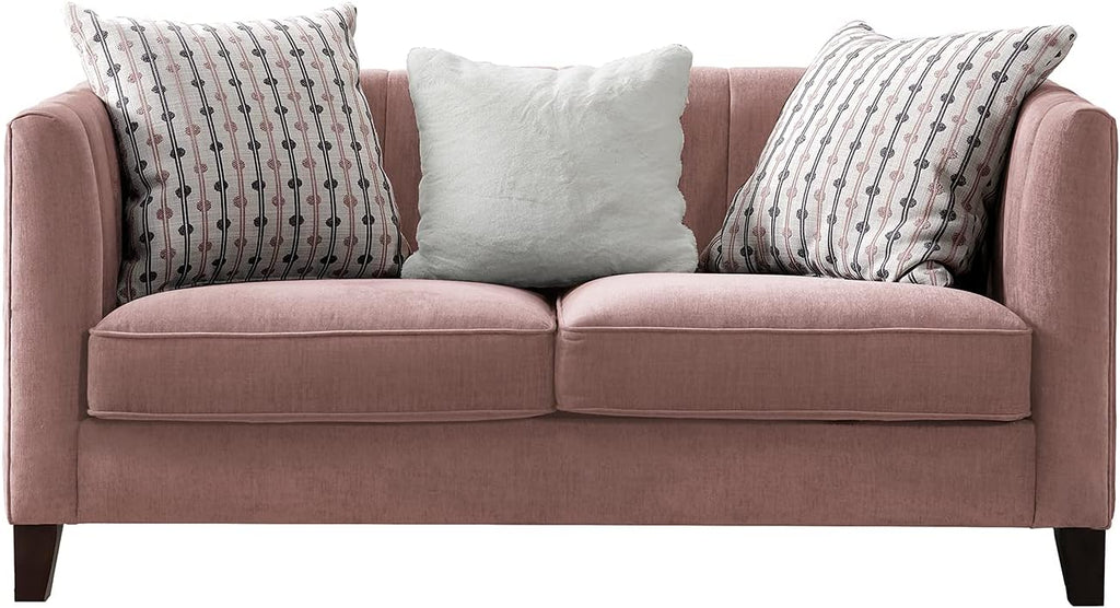 Pink Velvet Loveseat C157433