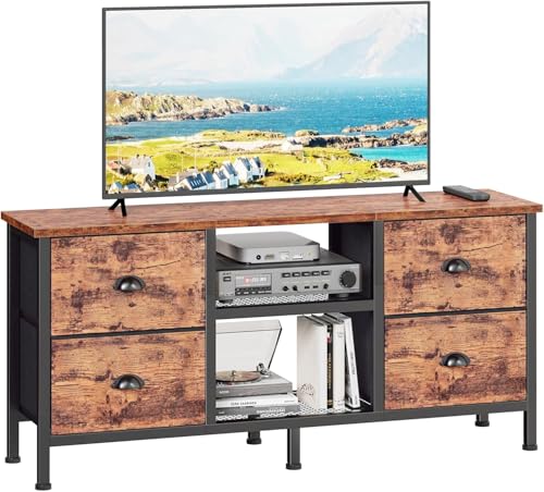White TV Stand Dresser with 4 Drawers X538211