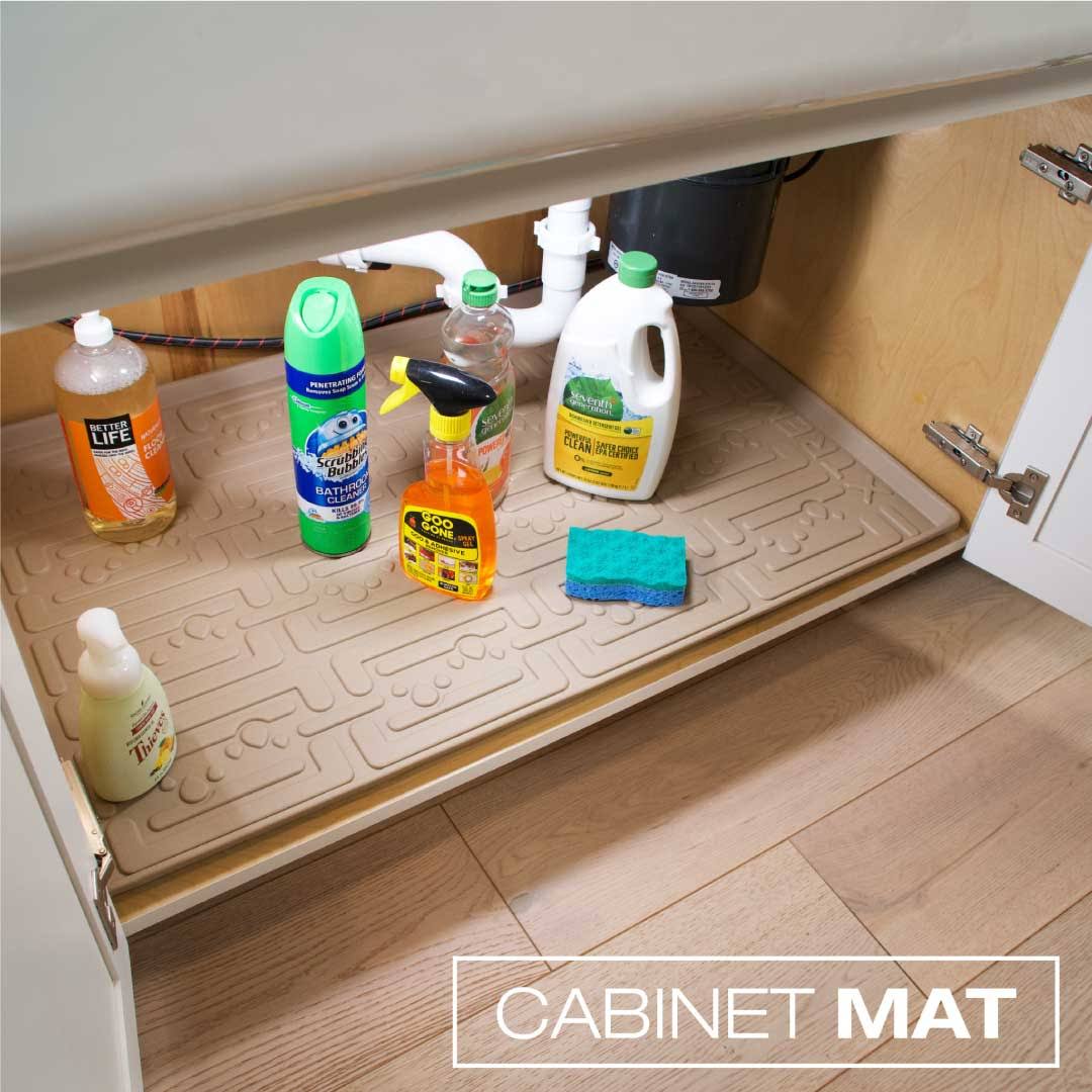 Under Sink Kitchen Cabinet Mat 37 x 22 inch Beige Z908703