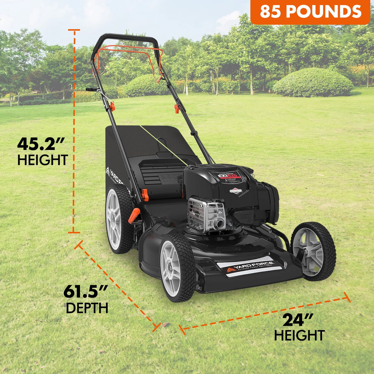Self Propelled Gas Lawn Mower 150cc 22-inch Steel Deck 3-in-1 Q638