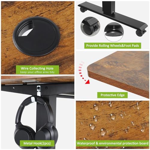 Electric Standing Desk 55 x 24In with Charging Station Y63443