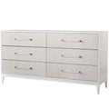 White Wood 6 Drawer Dresser I21758