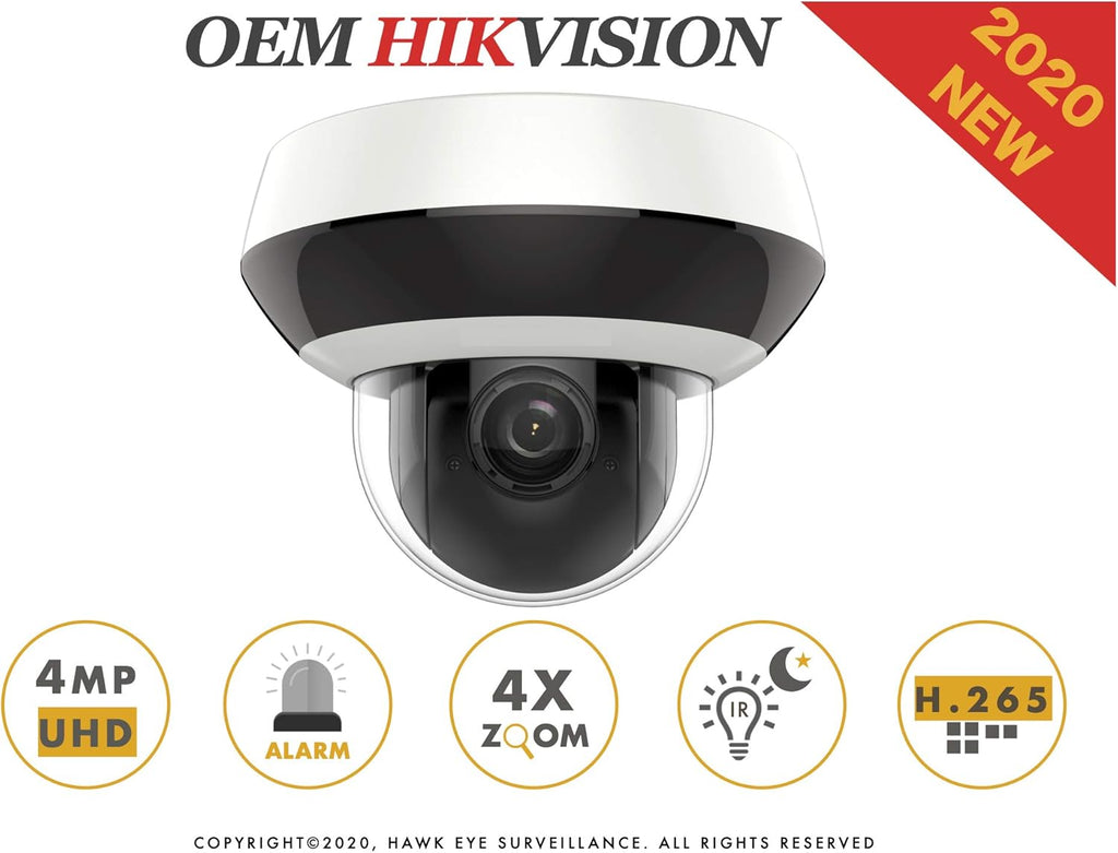 4MP PoE Mini PTZ Camera 2.8mm~12mm 4X Optical Zoom Indoor and Outdoor I740