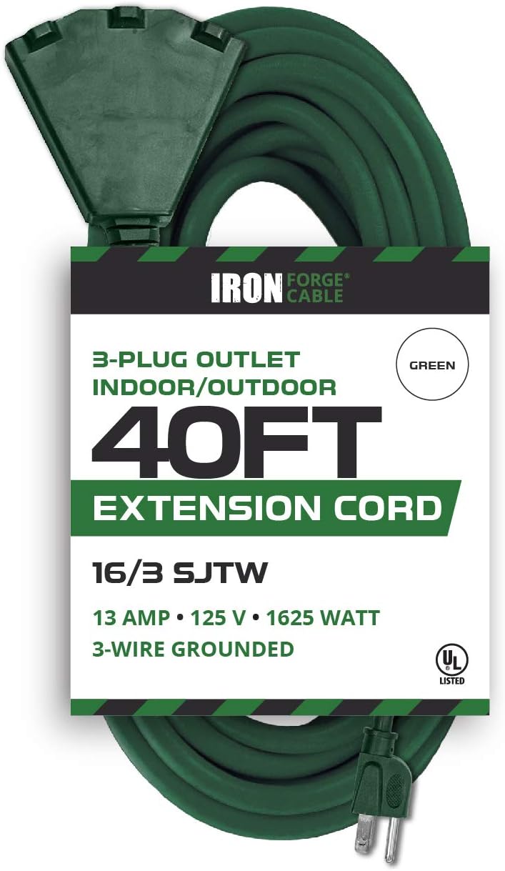 100 Ft Outdoor Extension Cord with 3 Outlets S1876